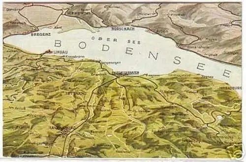 07459 Ak Vogelperspektive vom Bodensee um 1920