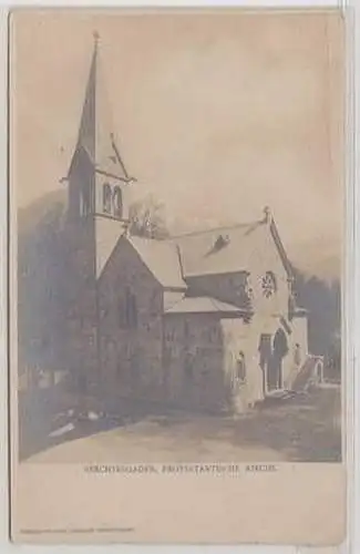 02470 Foto Ak Berchtesgaden protestantische Kirche um 1900