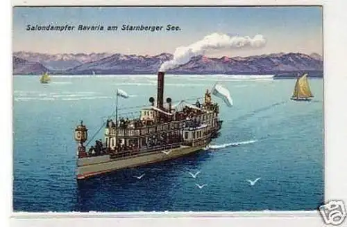 32122 Ak Salondampfer Bavaria am Starnberger See 1926