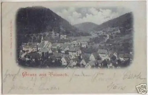 06178 Mondscheinkarte Gruß aus Teinach 1898