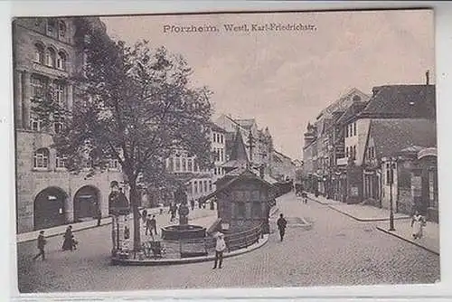 63454 Ak Pforzheim Westl. Karl-Friedrichstr. 1909