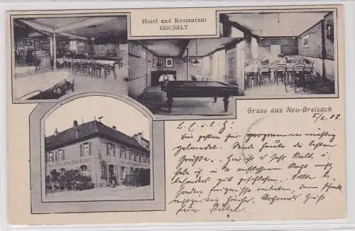 58881 Mehrbild Ak Gruß aus Neu-Breisach Hotel & Restaurant Reichelt 1908