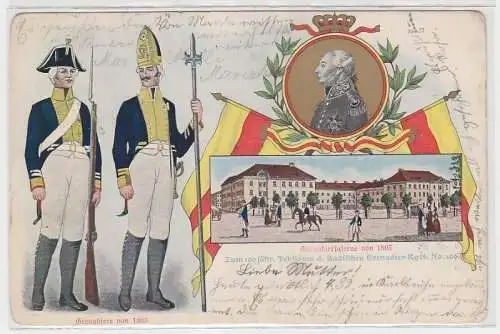 69200 Ak Lithographie Karlsruhe Grenadierkaserne von 1903