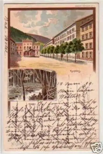 34516 Ak Lithographie Wildbad Kurplatz 1899