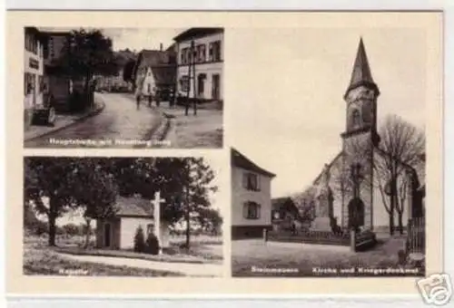 05303 Ak Steinmauern Hauptstraße, Kriegerdenkmal usw.