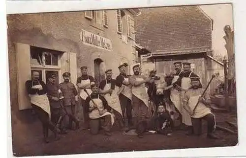 56257 Foto Ak Freiburg i.B. Metzger Franz Müller um 1914