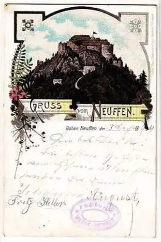 56295 Ak Lithographie Grus vom Neuffen 1899