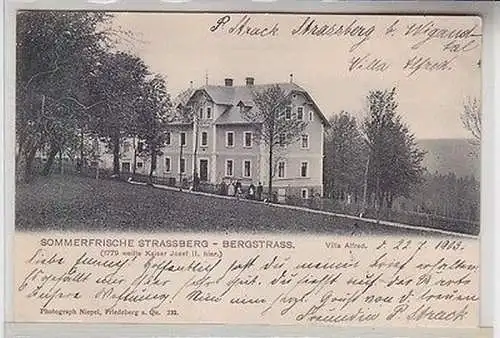 66051 Ak Sommerfrische Strassberg Bergstraße Villa Alfred 1903