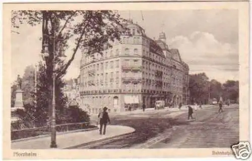 20616 Ak Pforzheim Bahnhofplatz um 1910