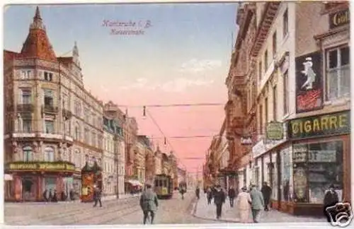 23704 Feldpost Ak Karlsruhe Kaiserstrasse 1918