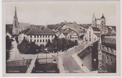 92605 Ak Esslingen Frauenkirche, Seminar, Burg, Rathaus 1937