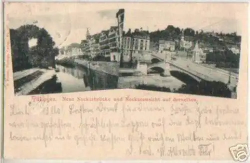 09434 Ak Tübingen neue Neckarbrücke 1903