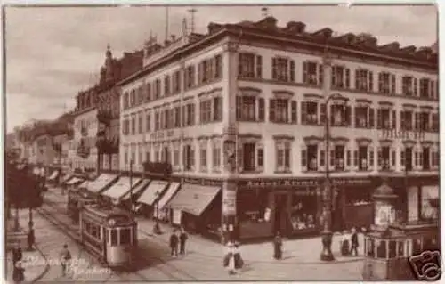 08978 Ak Mannheim Planken mit Straßenbahn 1925