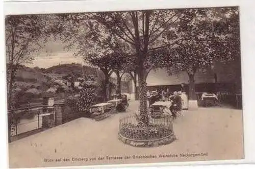 33629 Ak Terrasse der griechischen Weinstube Neckargemünd 1915