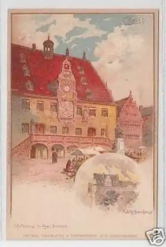 31386 Ak Heilbronn Rathaus und Käthchenhaus um 1900