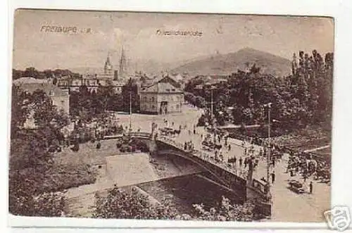 10903 Ak Freiburg im Breisgau Friedrichsbrücke 1925