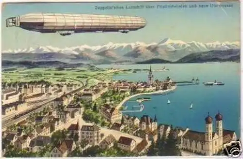 20855 Ak Zeppelin´sches Luftschiff Friedrichshafen 1913