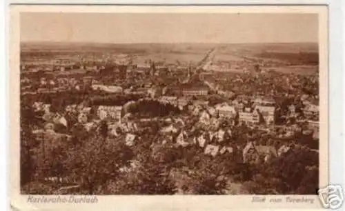 07315 Ak Karlsruhe Durlach Blick vom Turmberg um 1930