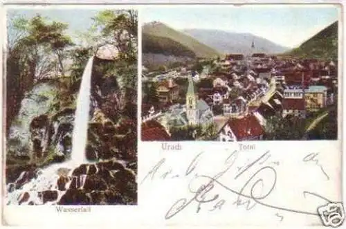 26352 Mehrbild Ak Urach Totalansicht, Wasserfall 1913