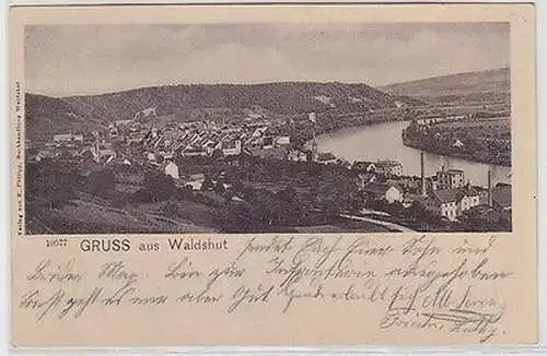 23315 Ak Gruß aus Waldshut Totalansicht 1908