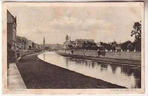 61696 Ak Pforzheim Partie an der Enz 1922