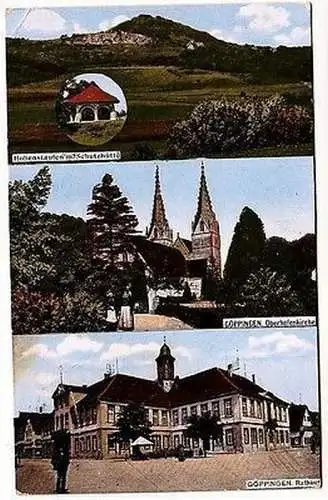 61679 Mehrbild Ak Göppingen Rathaus, Oberhofenkirche, Hohenstaufen 1921