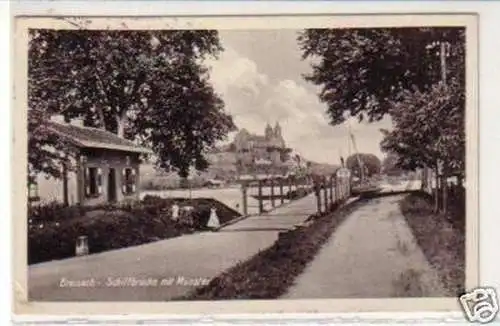 34304 Ak Breisach Schiffbrücke mit Münster 1930