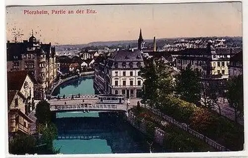 62028 Ak Pforzheim Partie an der Enz 1921