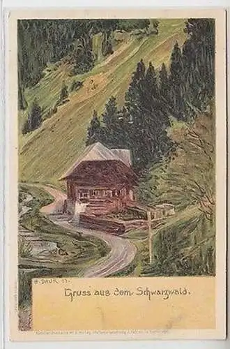 62556 Ak Lithographie Gruß aus dem Schwarzwald um 1900