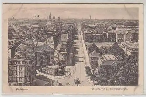 46402 Feldpost Ak Karlsruhe Panorama von der Berharduskirche 1915