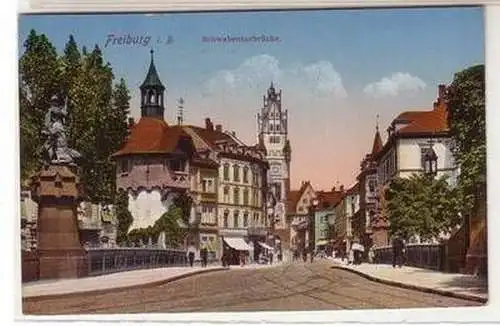 43391 Feldpost Ak Freiburg i.B. Schwabentorbrücke 1917