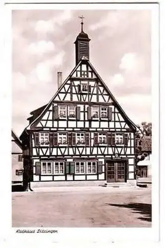 32242 Ak Rathaus Ditzingen 1953