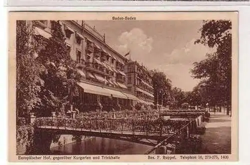 48660 Ak Baden Baden Europäischer Hof 1927