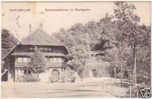 20836 Ak Karlsruhe Schwarzwaldhaus im Stadtgarten 1911