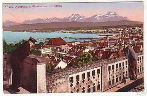 02096 Ak Konstanz vom Münster zum Berg Säntis 1913