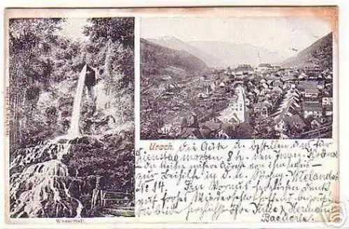 07089 Mehrbild Ak Urach Wasserfall, Totalansicht 1913