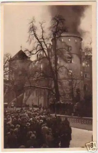 05615 Ak der Brand im "Alten Schloß" Stuttgart 1931