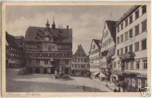 05609 Ak Tübingen Marktplatz Hotel Lamm 1926