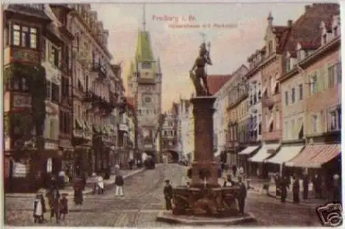 13581 Ak Freiberg Kaiserstraße mit Martinstor um 1907