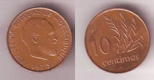 10 Centimos Kupfer Münze Mosambik 1975