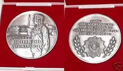 DDR Medaille 25 Jahre Helfer der Volkspolizei im Etui