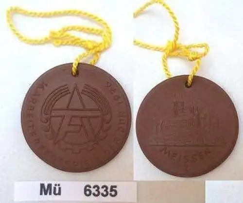 DDR Porzellan Medaille 16. Arbeiterfestspiele der DDR 1976