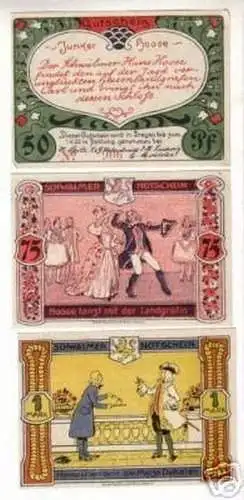 3 Banknoten Schwalmer Notgeld Treysa 1921