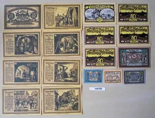 17 Banknoten Notgeld der Stadt Freiberg 1921 (109109)