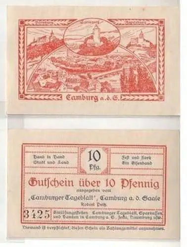 10 Pfennig Banknote Camburger Tageblatt Robert Peitz