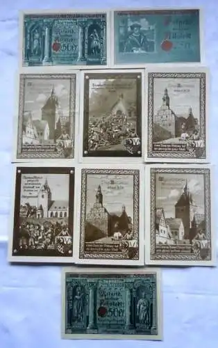 9 Banknoten Notgeld Stadt Allstedt 1921