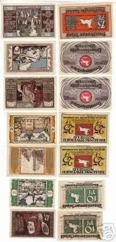 14 Banknoten Notgeld der Braunschweiger Staatsbank 1921