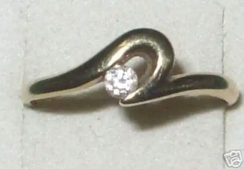 hübscher Damen Ring 333er Gold mit kleinem weißem Stein