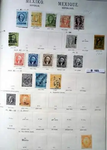 schöne hochwertige Briefmarkensammlung Mexiko 1856 bis 1926