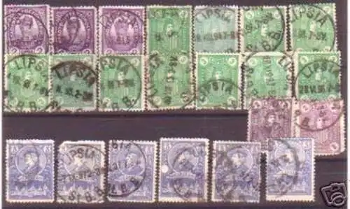 22 Privatpostmarken Lipsia Leipzig Sachsen um 1895